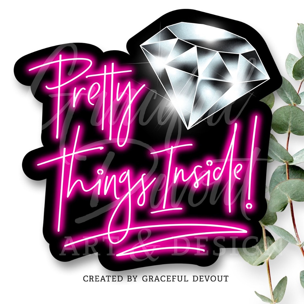 Pretty Things Inside - 2” (Pink) - (48ct.) Stickers
